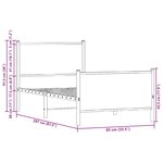 vidaXL Cadre de lit en métal sans matelas chêne marron 80x200 cm