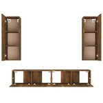 vidaXL Ensemble de meubles TV 4 Pièces Chêne fumé Bois d'ingénierie