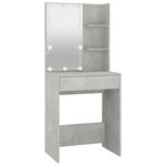 vidaXL Coiffeuse à LED avec 2 armoires Gris béton Bois d'ingénierie