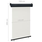 vidaXL Auvent latéral de balcon 120x250 cm Crème