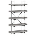 vidaXL Bibliothèque 5 niveaux sonoma gris 100x33x180 5 cm