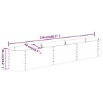 vidaXL Lit surélevé de jardin Acier enduit de poudre 224x40x36 cm Vert
