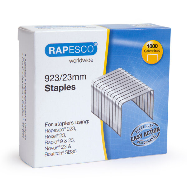 Boite de 1000 Agrafes Galvanisées 923/23mm type 23 RAPESCO