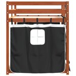 vidaXL Lit superposé avec rideaux blanc/noir 75x190 cm bois pin massif