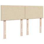 vidaXL Sommier à lattes de lit avec matelas Crème 160x200 cm Tissu