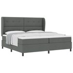 Lit box spring vidaXL avec matelas en gris foncé  200x200 cm en tissu