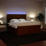 vidaXL Sommier à lattes de lit avec matelas Rose 200x200 cm Velours
