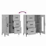 vidaXL Buffet gris béton 69 5x34x90 cm bois d'ingénierie