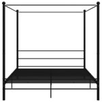 vidaXL Cadre de lit à baldaquin sans matelas noir métal 200x200 cm