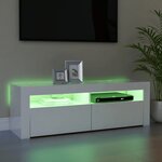 vidaXL Meuble TV avec lumières LED blanc brillant 120x35x40 cm