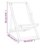 vidaXL Chaise de terrasse Teck 56x105x96 cm Couleur crème