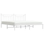 vidaXL Cadre de lit métal sans matelas et tête de lit blanc 200x200 cm