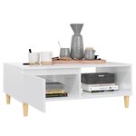 vidaXL Table basse blanc brillant 90x60x35 cm bois d'ingénierie