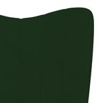 vidaXL Chaise à bascule Vert foncé Velours