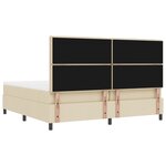 vidaXL Lit Box Spring avec Matelas & Banc Crème 200x200 cm Tissu