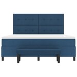 vidaXL Lit à sommier avec matelas et banc Bleu 180x200 cm Tissu
