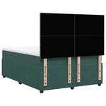 vidaXL Sommier à lattes de lit et matelas Vert foncé 160x200cm Velours