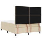vidaXL Lit à sommier tapissier avec matelas Crème 140x200 cm Tissu