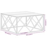 vidaXL Table basse doré acier inoxydable et verre trempé
