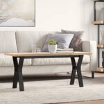vidaXL Table basse cadre en Y 110x40x45 5 cm bois de pin massif fonte