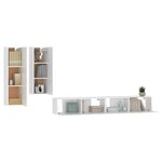 vidaXL Ensemble de meubles TV 4 Pièces Blanc Bois d'ingénierie