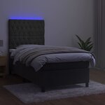 vidaXL Sommier à lattes de lit et matelas et LED Gris foncé 80x200 cm