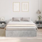 Cadre de lit de rangement vidaXL Gris béton 135x190 cm