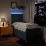 vidaXL Sommier à lattes de lit avec matelas Bleu 90x190 cm Tissu