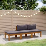 vidaXL Salon de jardin 3 Pièces avec coussin Bois d'acacia solide