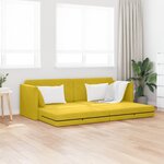 vidaXL Canapé-lit au sol 2-en-1 Jaune 213x144x60 cm Velours
