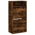 vidaXL Armoire à chaussures chêne fumé 60x34x116 cm bois d'ingénierie