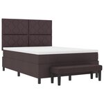 vidaXL Lit à Ressorts avec Matelas & Banc Brun Foncé 160x200 cm Tissu