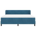 Lit à ressort vidaXL avec matelas bleu foncé 180x200 cm en velours