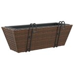 vidaXL Jardinières avec crochets 2 Pièces marron résine tressée