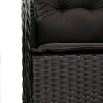 vidaXL Ensemble à manger de jardin coussins 7Pièces Noir Résine tressée