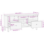 vidaXL Meuble TV noir 100x33x46 cm bois massif de manguier