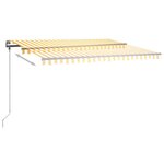 vidaXL Auvent manuel rétractable avec LED 450x300 cm Jaune et blanc