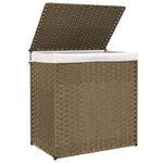 vidaXL Panier à linge avec 2 sections 53x35x57 cm résine tressée