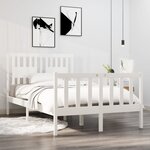 vidaXL Cadre de lit Blanc Bois massif 120x190 cm Petit double