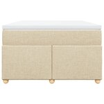 vidaXL Sommier à lattes de lit avec matelas Crème 120x200 cm Tissu