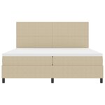 vidaXL Lit avec Sommier et Matelas Beige Clair 200x200 cm Tissu en Velours Côtelé