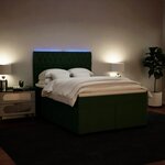 vidaXL Sommier à lattes de lit et matelas Vert foncé 140x200cm Velours