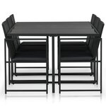 vidaXL Ensemble à manger d'extérieur 7Pièces coussins résine tressée noir