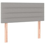 vidaXL Tête de lit à LED Gris clair 100x5x78/88 cm Tissu