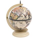 vidaXL Support de vin globe de dessus de table Bois d'eucalyptus Blanc