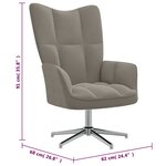 vidaXL Chaise de relaxation Gris clair Velours
