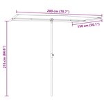 vidaXL Parasol de jardin avec mât en aluminium 2x1 5 m Bleu azuré