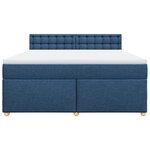 vidaXL Sommier à lattes de lit avec matelas Bleu 180x200 cm Tissu
