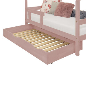Tiroir de lit 120 x 180 avec sommier BUDDY - rose pastel