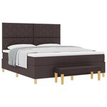 vidaXL Lit à Ressort avec Matelas & Banc Marron Foncé 180x200 cm Tissu